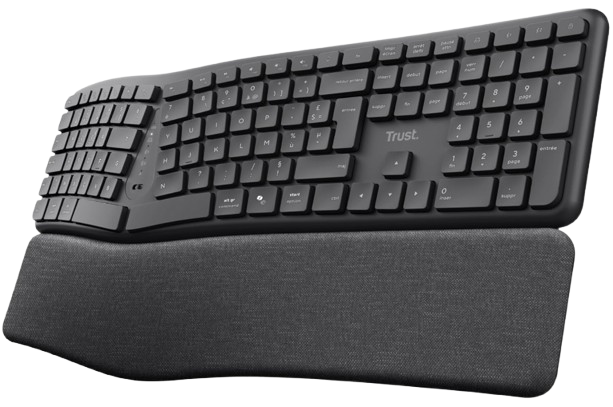 Clavier ergonomique avec repose-poignets intégré